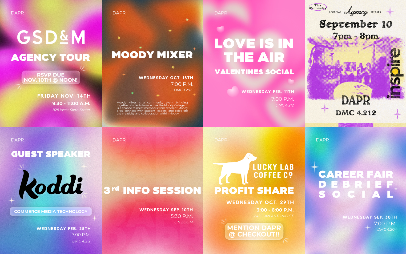 DA&PR Event Flyers